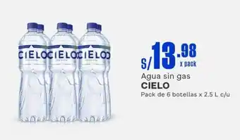 Makro Agua sin gas CIELO Pack de 6 botellas x 2.5 L c/u oferta