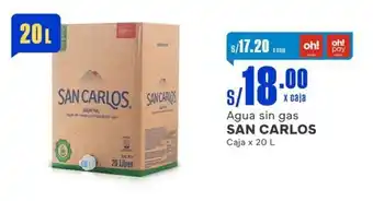 Makro Agua sin gas SAN CARLOS Caja x 20 L oferta