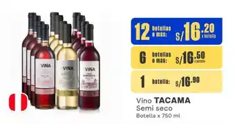 Makro Vino TACAMA Semi seco Botella x 750 ml oferta