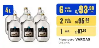 Makro Pisco puro VARGAS Und. x 4 L oferta