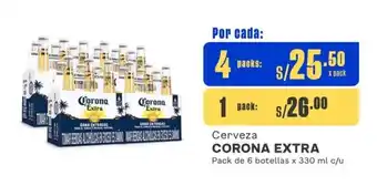 Makro Cerveza CORONA EXTRA Pack de 6 botellas x 330 ml c/u oferta