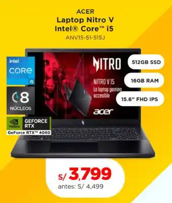 La Curacao ACER Laptop Nitro V Intel Core i5 ANV15-51-515J oferta