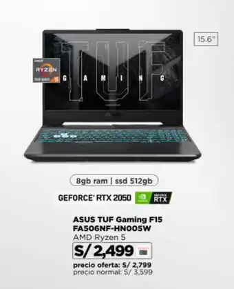 Ripley ASUS TUF Gaming F15 FA506NF-HN005W AMD Ryzen 5 oferta