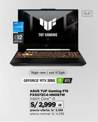 ASUS TUF Gaming F15 FX507ZC4-HN087W Intel Core i5