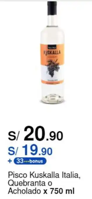 Metro Pisco Kuskalla Italia, Quebranta o Acholado x 750ml oferta