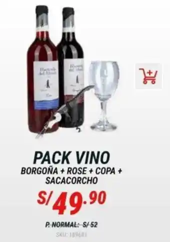 Estilos PACK VINO BORGOÑA + ROSE + COPA + SACACORCHO oferta