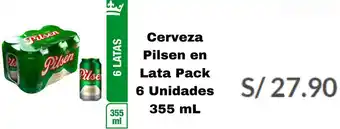 Tottus Cerveza Pilsen en Lata Pack 6 Unidades 355ML oferta