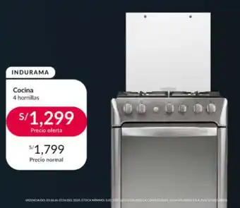Falabella INDURAMA Cocina 4 hornillas oferta