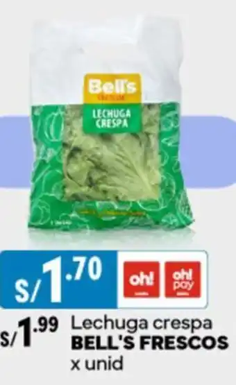 Plaza Vea Lechuga crespa BELL'S FRESCOS x unid oferta