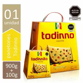 Tottus Panetón + panetón x 100 g oferta