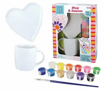 Tottus Set de pintura taza y plato corazon oferta