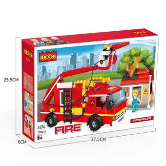 Tottus Bloques 329 pzas camion bombero grande oferta