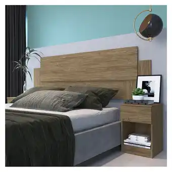 Tottus Cabecera con 2 mesas de noche deco wood oferta