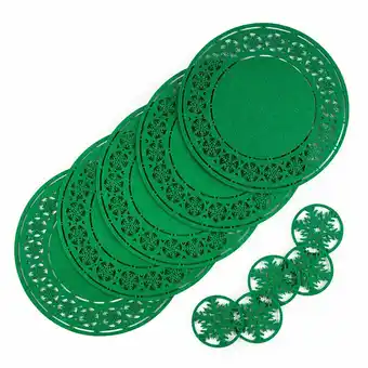 Tottus Set individual + posa vasos redondo calado verde oferta