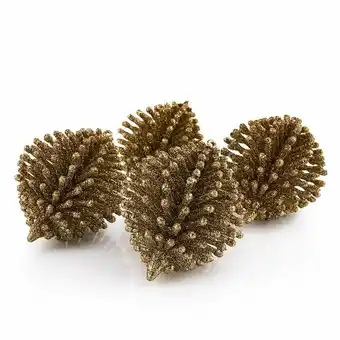 Tottus Set x4 colgante pino dorado 10 cm oferta