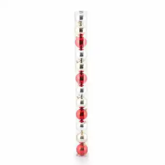 Tottus Set x 12 bolas 6 cm rojo champagne plateado oferta