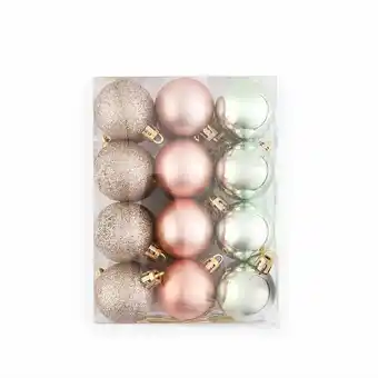 Tottus Set x 24 bolas 4 cm rose gold eucalipto dorado oferta