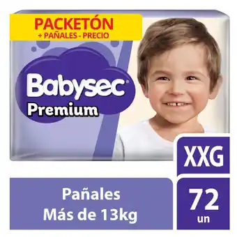 Tottus Packetón de pañales premium talla xxg (13 kg a más) 72 unidades oferta