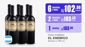 Makro Vino malbec EL ENEMIGO Botella x 750 ml oferta