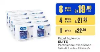 Makro Papel higiénico ELITE Profesional excellence Pqte. de 8 unds. x 65 mts c/u oferta