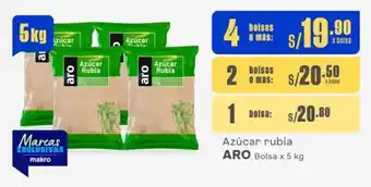 Makro Azúcar rubia ARO Bolsa x 5 kg oferta