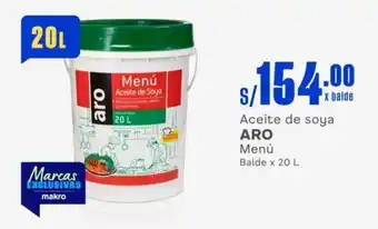 Makro Aceite de soya ARO Menú Balde x 20 L oferta