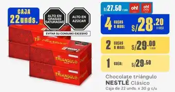 Makro Chocolate triángulo NESTLÉ Clásico Caja de 22 unds. x 30 g c/u oferta