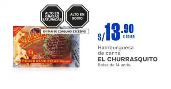 Makro Hamburguesa de carne EL CHURRASQUITO Bolsa de 14 unds. oferta