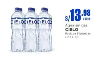 Makro Agua sin gas CIELO Pack de 6 botellas x 2.5 L c/u oferta