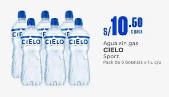 Makro Agua sin gas CIELO Sport Pack de 6 botellas x 1 L c/u oferta