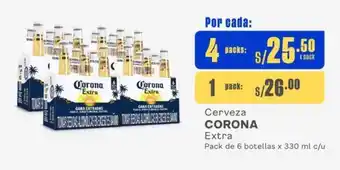 Makro Cerveza CORONA Extra Pack de 6 botellas x 330 ml c/u oferta