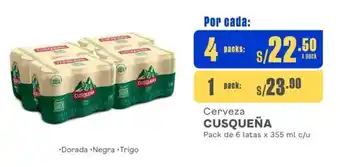 Makro Cerveza CUSQUEÑA Pack de 6 latas x 355 ml c/u oferta