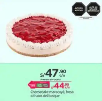Tottus Cheesecake maracuyá, fresa o frutos del bosque oferta