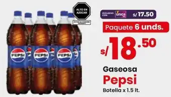 Vega Gaseosa Pepsi Botella x 1.5It oferta