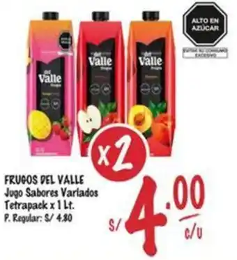 MaxiAhorro FRUGOS DEL VALLE Jugo Sabores Variados Tetrapack x 1lt oferta