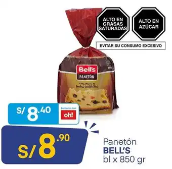 Plaza Vea Panetón Bell's 850gr oferta