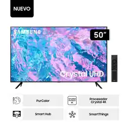 Tiendas EFE Tv samsung 50 crystal 4k ultra hd smart tv un50cu7000gxpe oferta