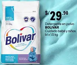 Plaza Vea Detergente en polvo BOLIVAR Cuidado bebé y niños bl x 1.5 kg oferta