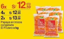 Metro Papaya en trozos congelada El Frutero x kg oferta
