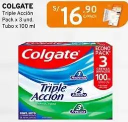 Mifarma COLGATE Triple Acción Pack x 3 und. Tubo x 100 ml oferta