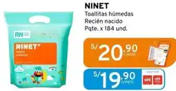 Mifarma NINET Toallitas húmedas Recién nacido Pqte. x 184 und. oferta