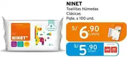 Mifarma NINET Toallitas Húmedas Clásicas Pqte. x 100 und. oferta