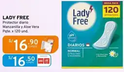 Mifarma LADY FREE Protector diario Manzanilla y Aloe Vera Pqte. x 120 und. oferta