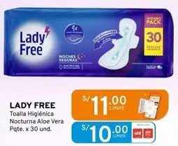 Mifarma LADY FREE Toalla Higiénica Nocturna Aloe Vera Pqte. x 30 und. oferta