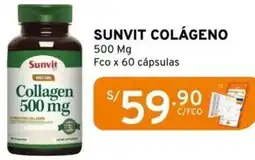 Mifarma SUNVIT COLÁGENO Collagen 500mg Fco x 60 cápsulas oferta