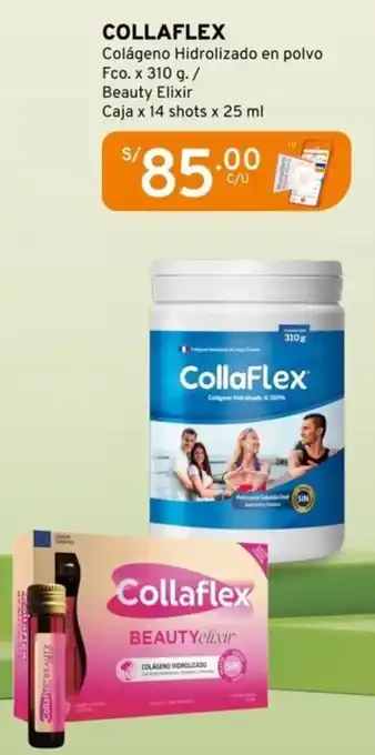 Mifarma COLLAFLEX Colágeno Hidrolizado en polvo Fco. x 310 g. / Beauty Elixir Caja x 14 shots x 25 ml oferta