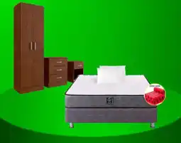 Tottus Juego de cama Raymi 2 plazas + comoda + multiusos + mesa noche + 2 almohadas El Cisne oferta