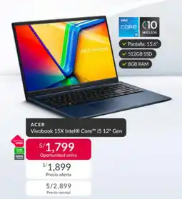 Falabella ACER Vivobook 15X Intel® Core™ i5 12° Gen oferta
