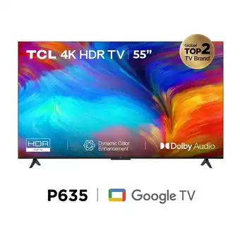 Tiendas EFE Tv tcl 55 led smart google tv 4k ultra hd smart tv 55p635 oferta