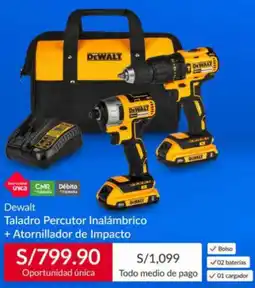 Dewalt Taladro Percutor Inalámbrico + Atornillador de Impacto